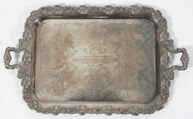 A silver plated presentation tray 16348a