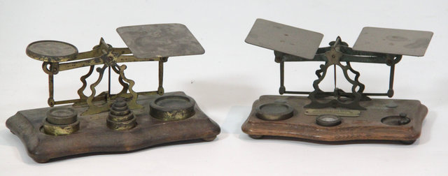 Two sets of postage scales 27cm