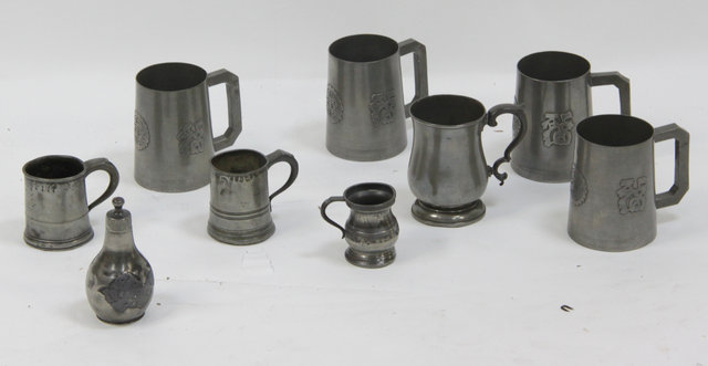 Four pewter tankards Hor Chung 1634d5