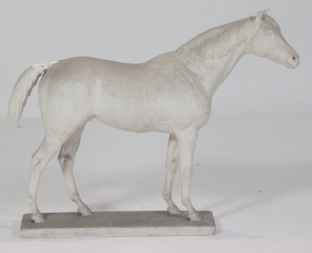 A plaster model of a horse
