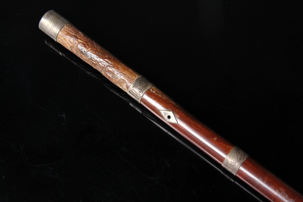 SILVER BOUND SWAGGER STICK- Walnut