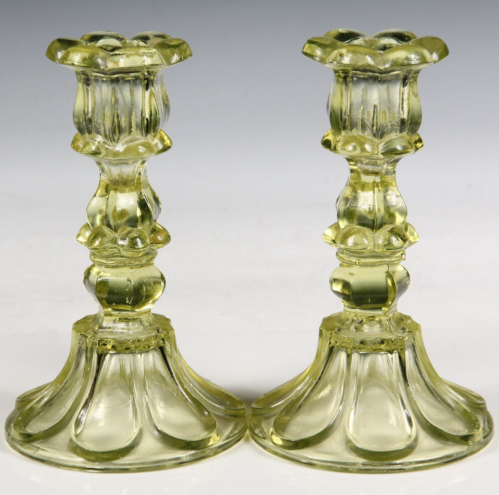 FLINT GLASS CANDLESTICKS Pair 163583