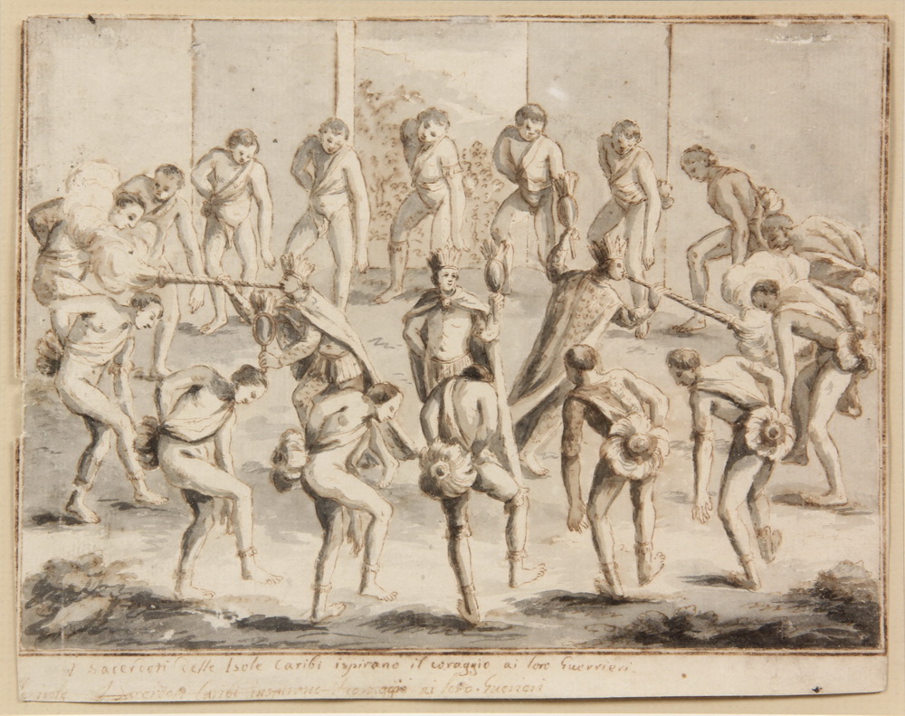 OLD MASTER DRAWING- depicting a ceremonial