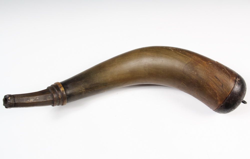 SCRIMSHAWN POWDER HORN Powder 1635ea