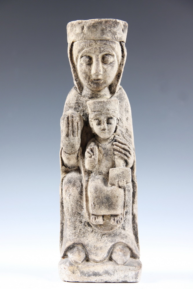 EARLY STONE SCULPTURE MADONNA AND 1635f7