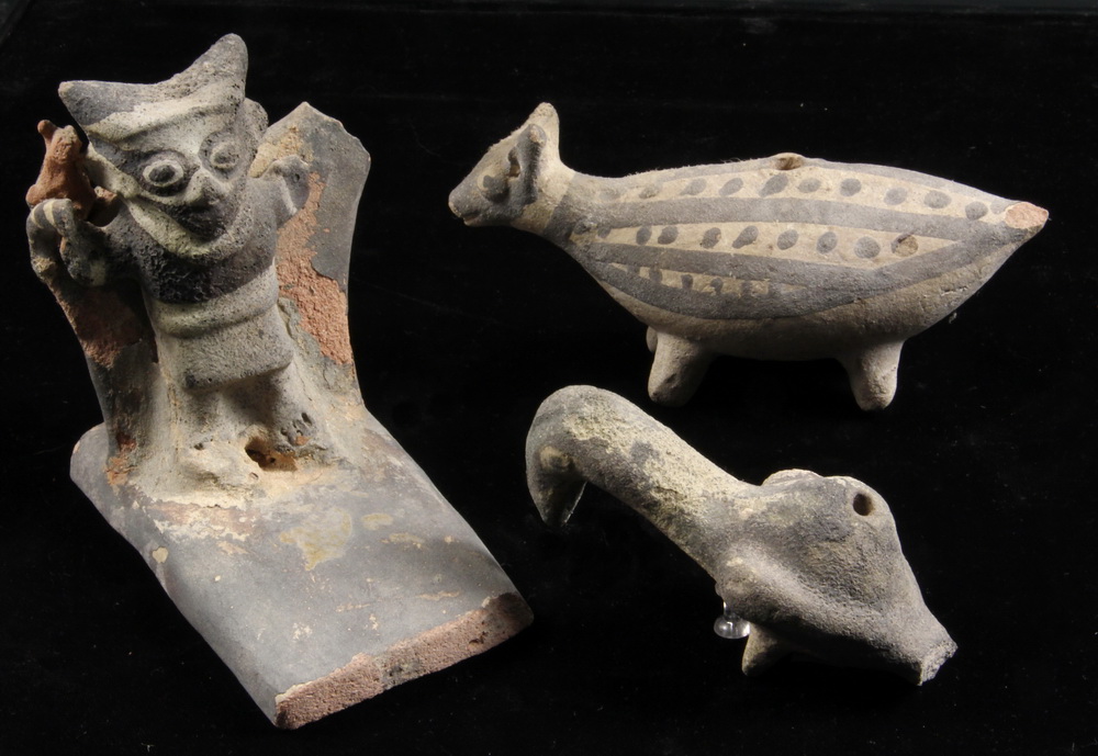(3) ETRUSCAN CLAY FIGURES - Three