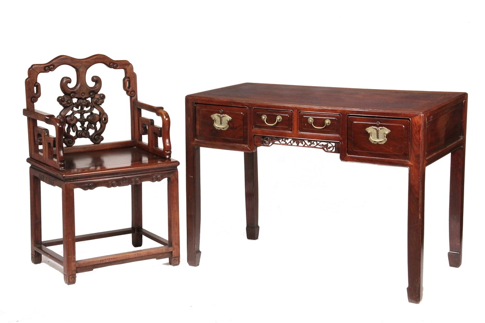 CHINESE DESK WITH CHAIR Early 163636