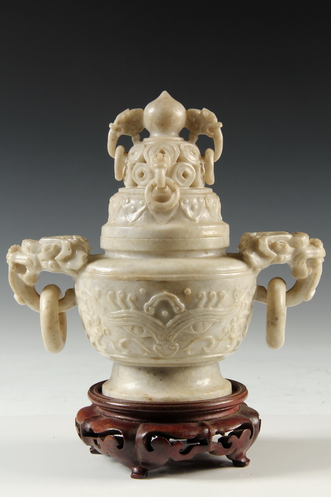 CHINESE MARBLE CENSER Early Chinese 16367d