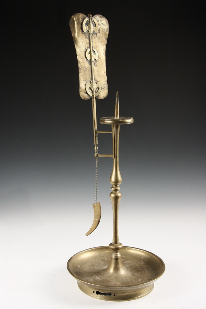 CHINESE BRASS CANDLE PRICKET  1636b5