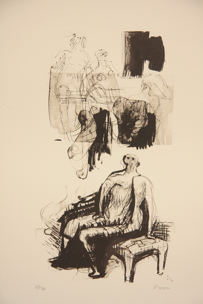 COLOR LITHOGRAPH - 'Woman Seated