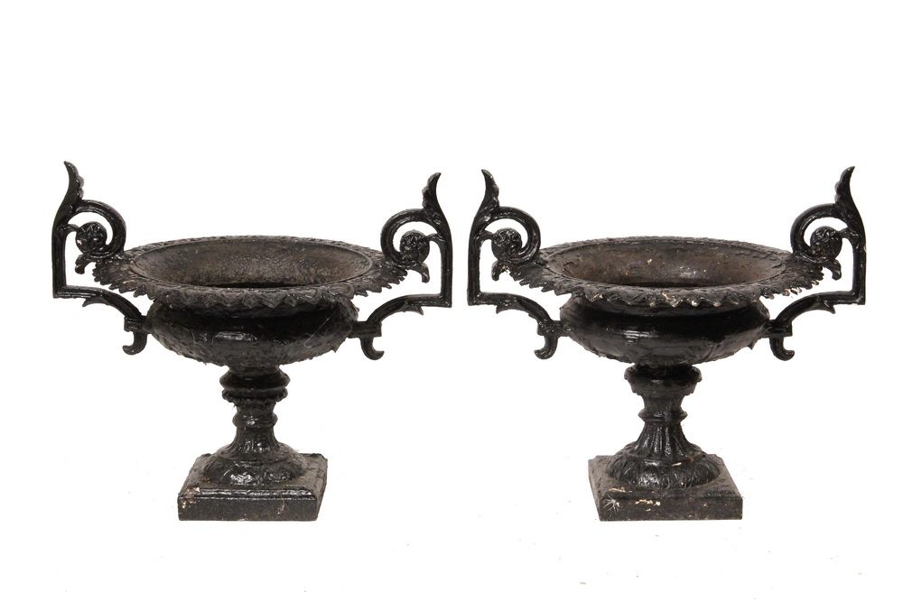 PAIR CAST IRON PLANTERS Mid 19th 16376e