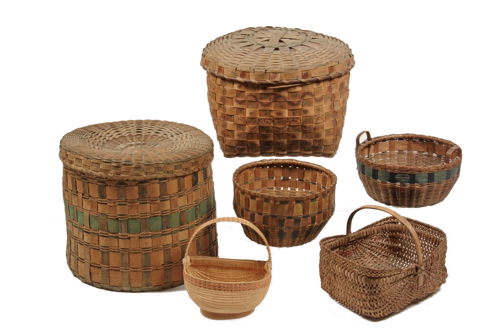  6 MAINE NATIVE AMERICAN BASKETS 1637e7