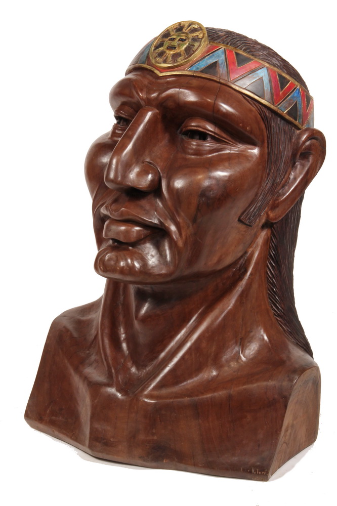 CARVED INDIAN HEAD - Monumental Black