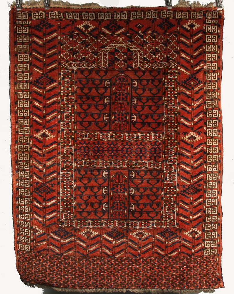 PRAYER RUG 3 8 x 4 9 Turkoman 1637fa