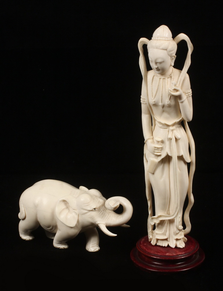  2 19TH C JAPANESE IVORY CARVINGS 16380d