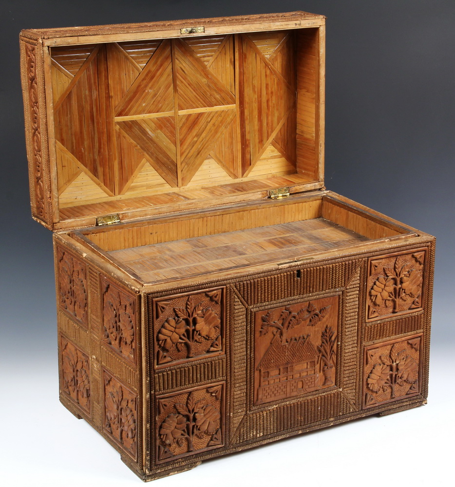 FILIPINO BOX Late 19th c Carved 16382f