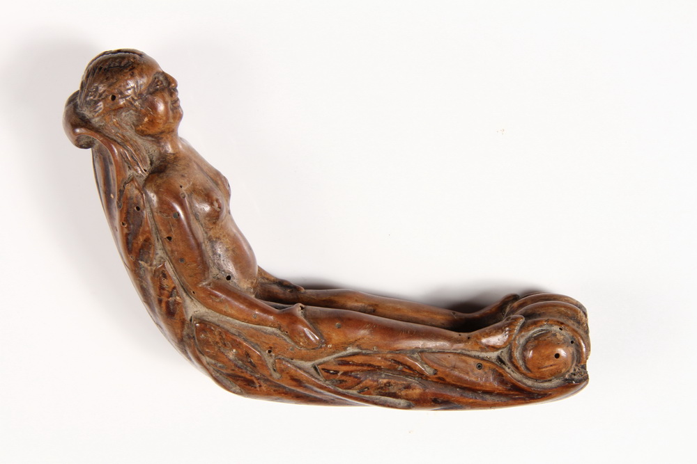 OLD FOLK ART CARVED CANE HANDLE  16383f