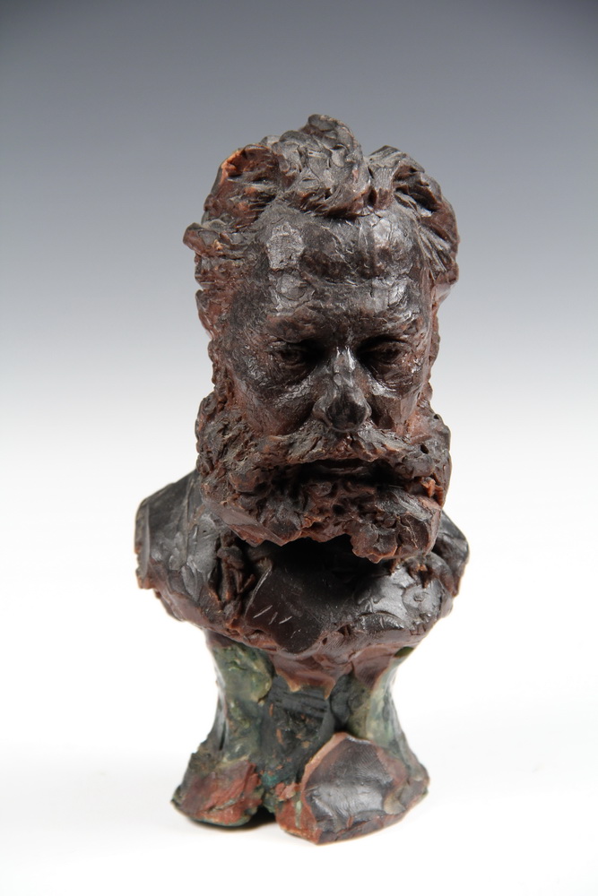 RED WAX MODELLO-BUST OF A GENTLEMAN-