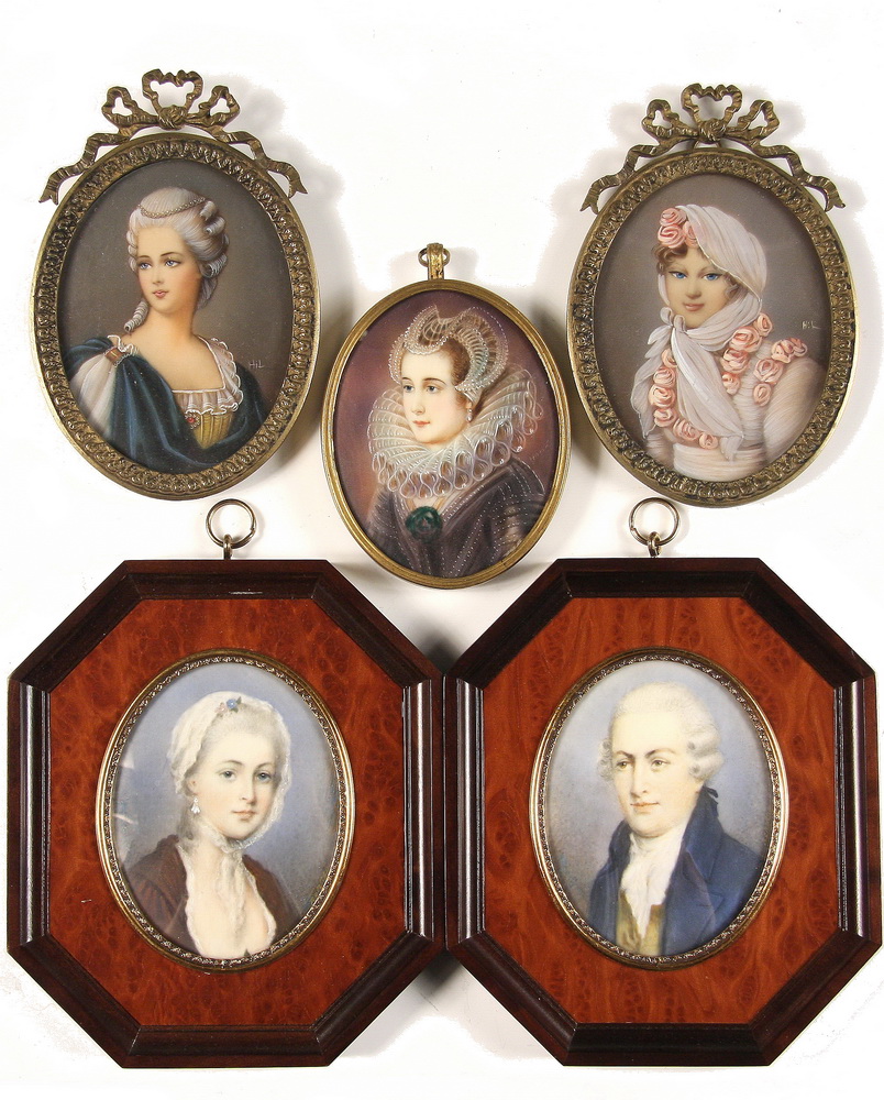  5 MINIATURE PORTRAITS Five 1638a7