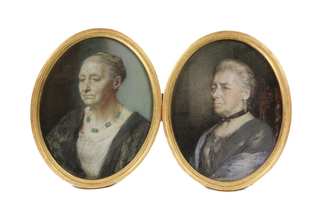 PAIR PASTELS Pair of Oval Pastel 1638a8