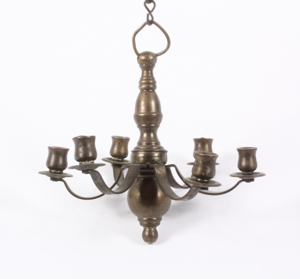 DOLLHOUSE CHANDELIER six arm bronze 1638ad