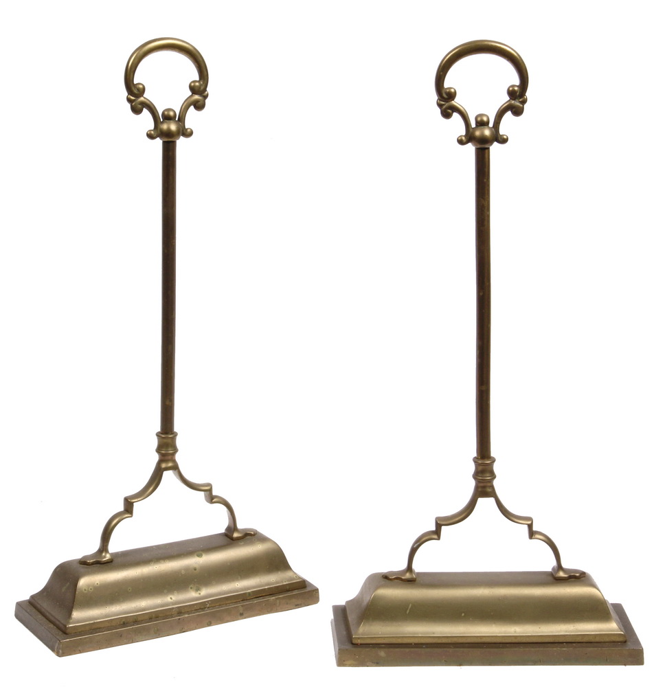 PAIR OF BRASS DOORSTOPS Pair 1638ea