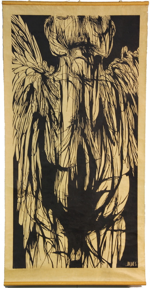 MONUMENTAL WOODBLOCK PRINT - 'Angel