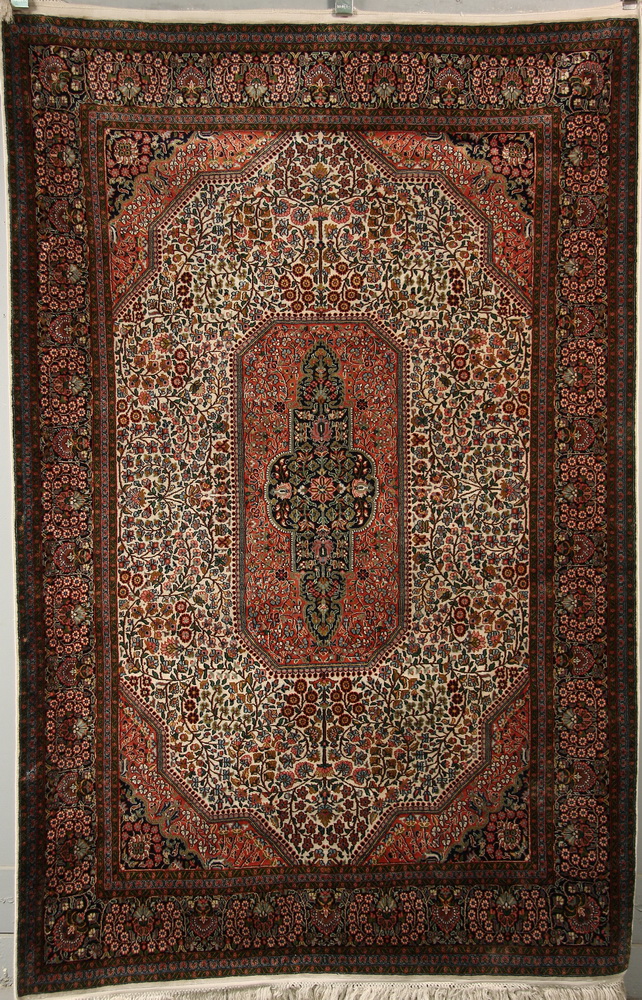 SILK RUG - 4' X 6' - 20th c. Central