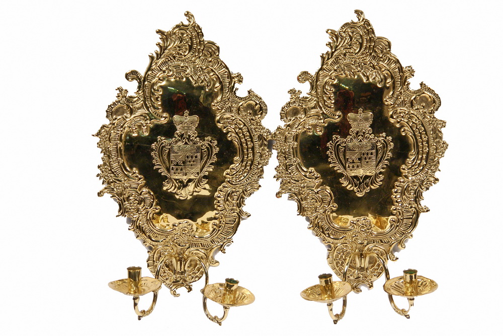 PAIR WALL SCONCES 18th c Continental 163d74