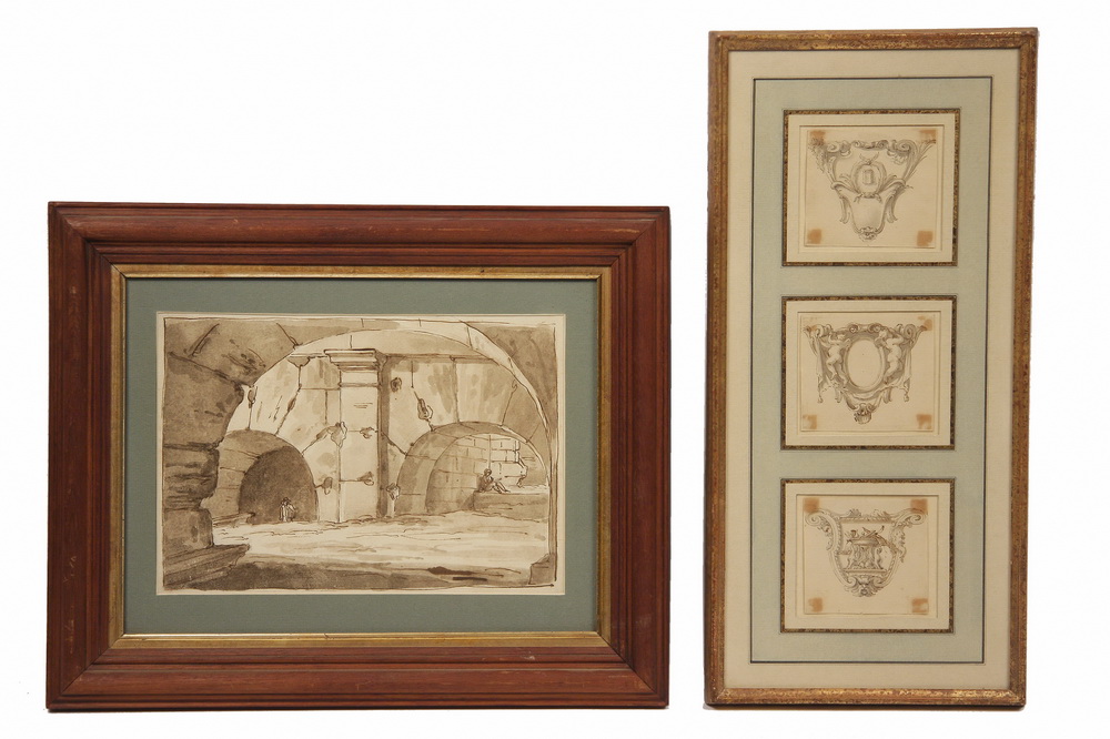 (2) OLD MASTERS INK DRAWINGS -