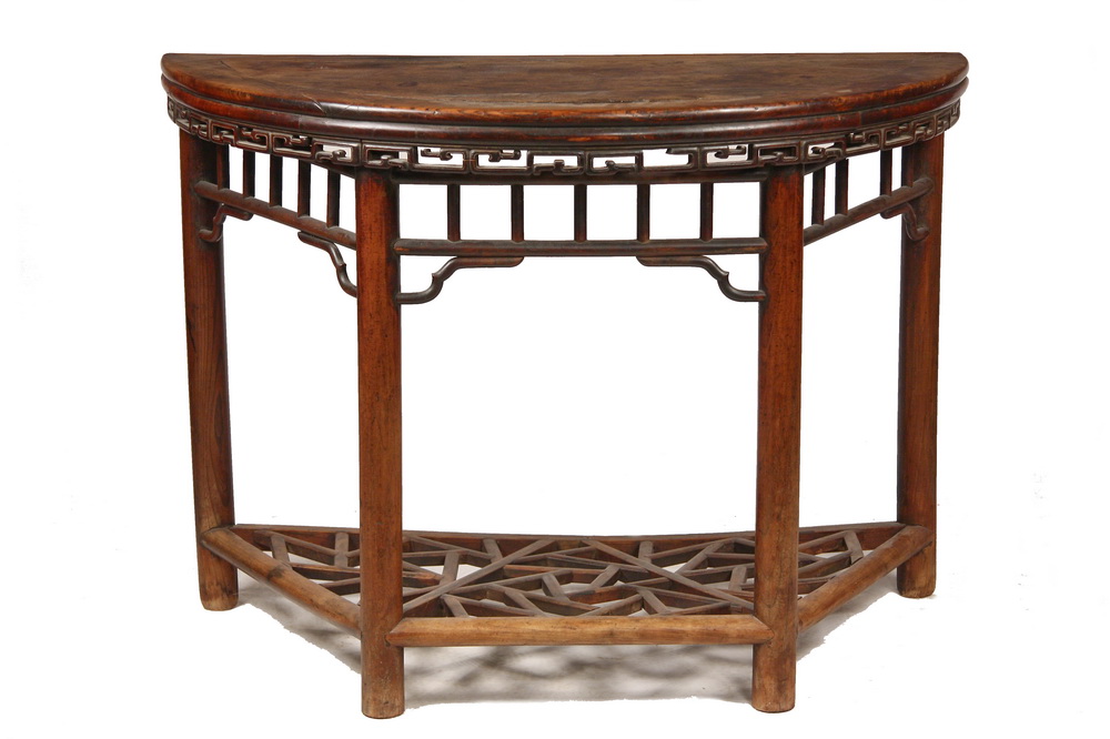 CHINESE DEMILUNE TABLE - 19th c