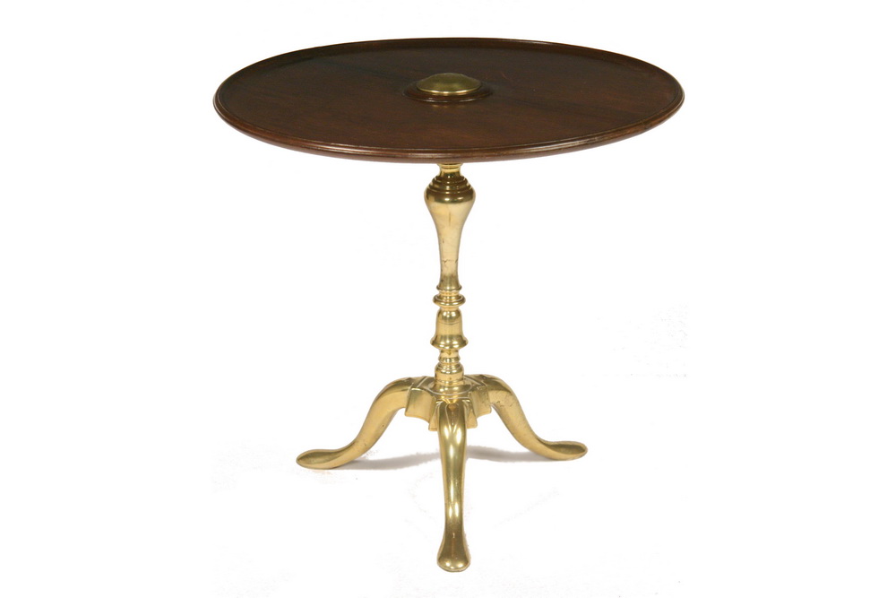 GEORGE III BRASS BASE TABLE Heavy 163e63