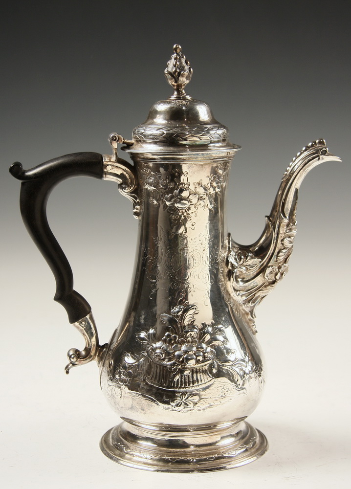 FRENCH STERLING COFFEE POT Late 163edf