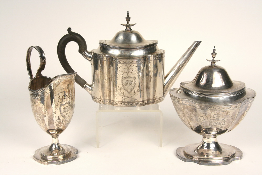 (3 PC) STERLING TEA SERVICE - Three