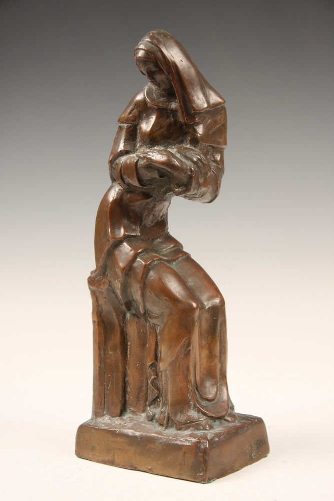 BRONZE SCULPTURE - Mourning Mother by