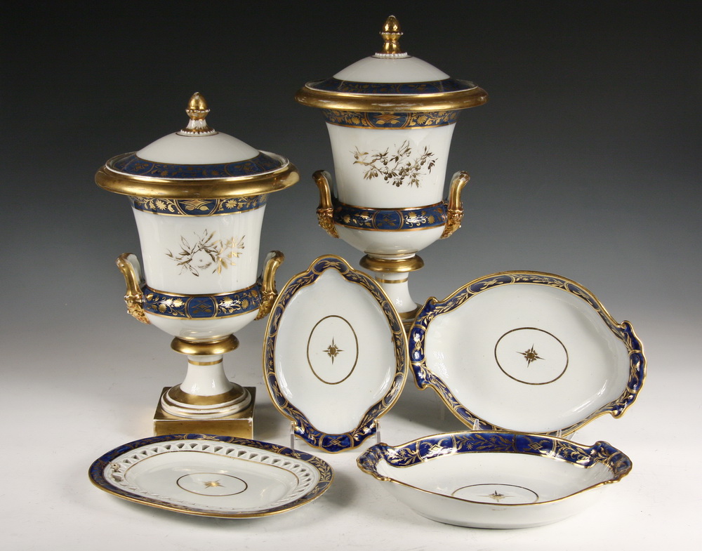 (6 PCS) EARLY DAVENPORT PORCELAIN