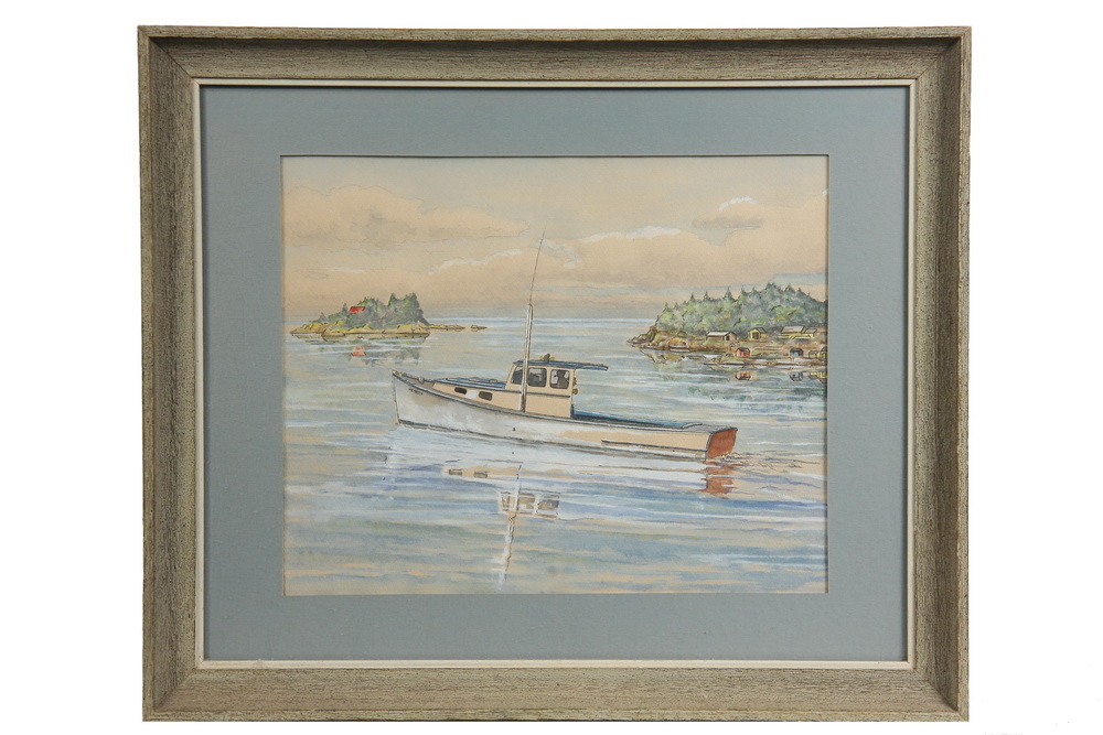 WATERCOLOR - Lobster Boat Setting