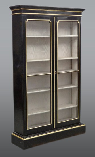 19th c ebonized wall cabinet with 164444