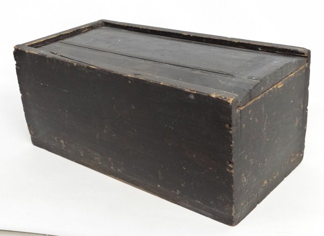 19th c. slide lid box in old black