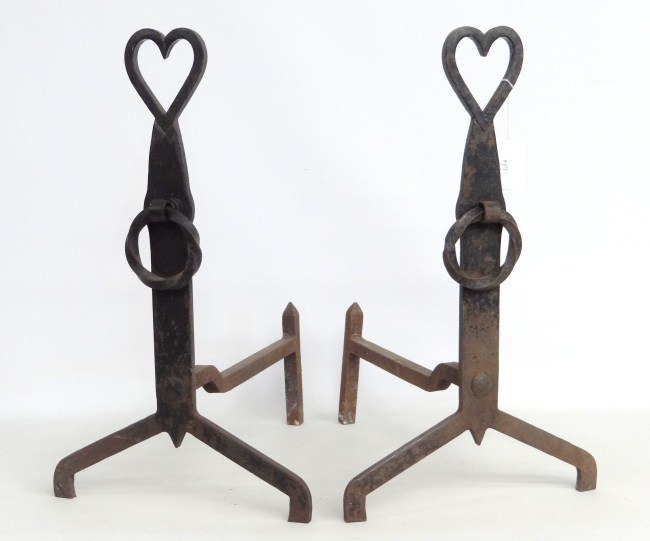 Pair cast iron blacksmith made 16446e