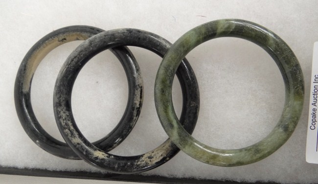 Lot three Asian jade bracelets  164481