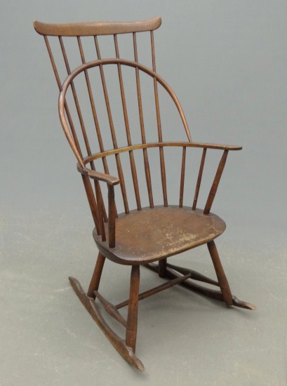 19th c. comb back Windsor rocking chair.