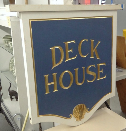 Trade sign Deck House. 36 x 41.