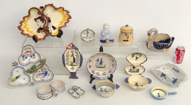 Assorted lot of 15 Quimper bowls 16449c