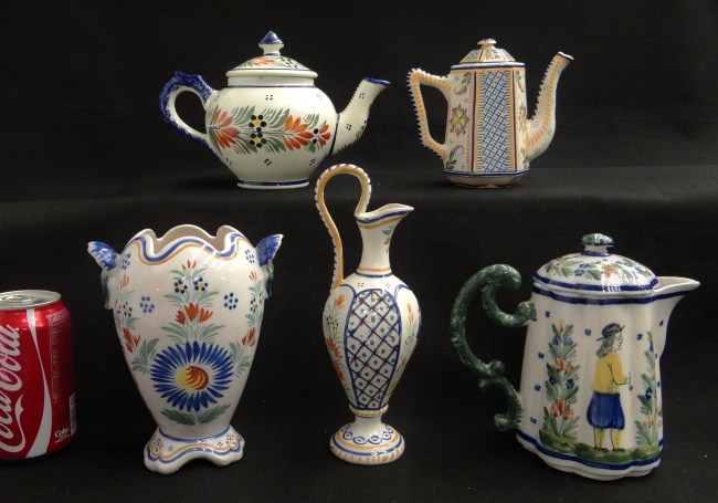 Assorted Quimper tea pots (three)