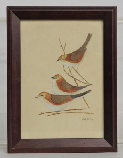 Watercolor Folk Art Birds by 1644bb