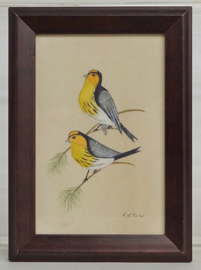 Watercolor Folk Art Birds by 1644bc