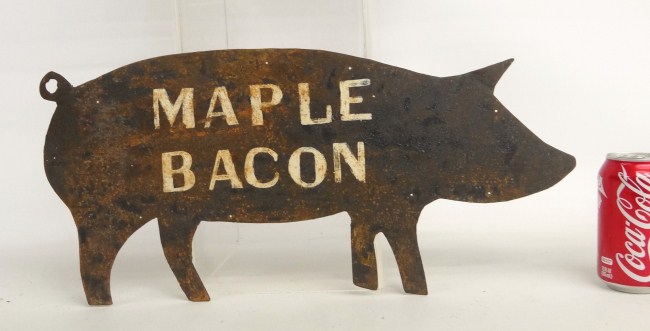 Sheet iron pig trade sign. 19''