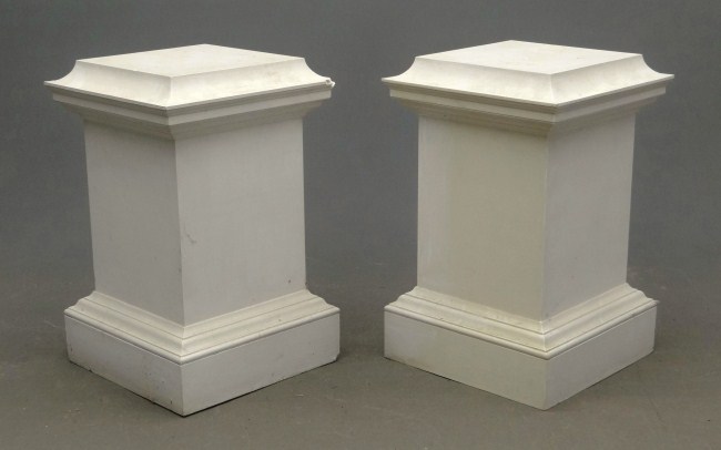 Pair pedestals in white paint.