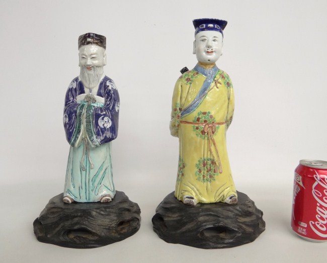 Pair Asian pottery figures 14  1644ca